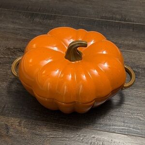 Orange Pumpkin-Shaped Ceramic Dish